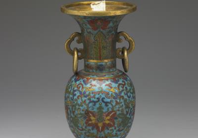 图片[2]-Set of five altar offerings in cloisonne enamels – Vase, Qing dynasty (1644-1911)-China Archive